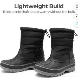 (US 3) Dream Paris Boys Mid Calf Snow Boots Water Resistant Winter Boots Anti Sl